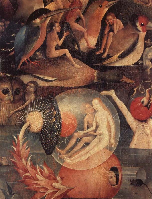 BOSCH, Hieronymus Der Garten der Luste.Ausschnitt:Das Paar in der Kugel